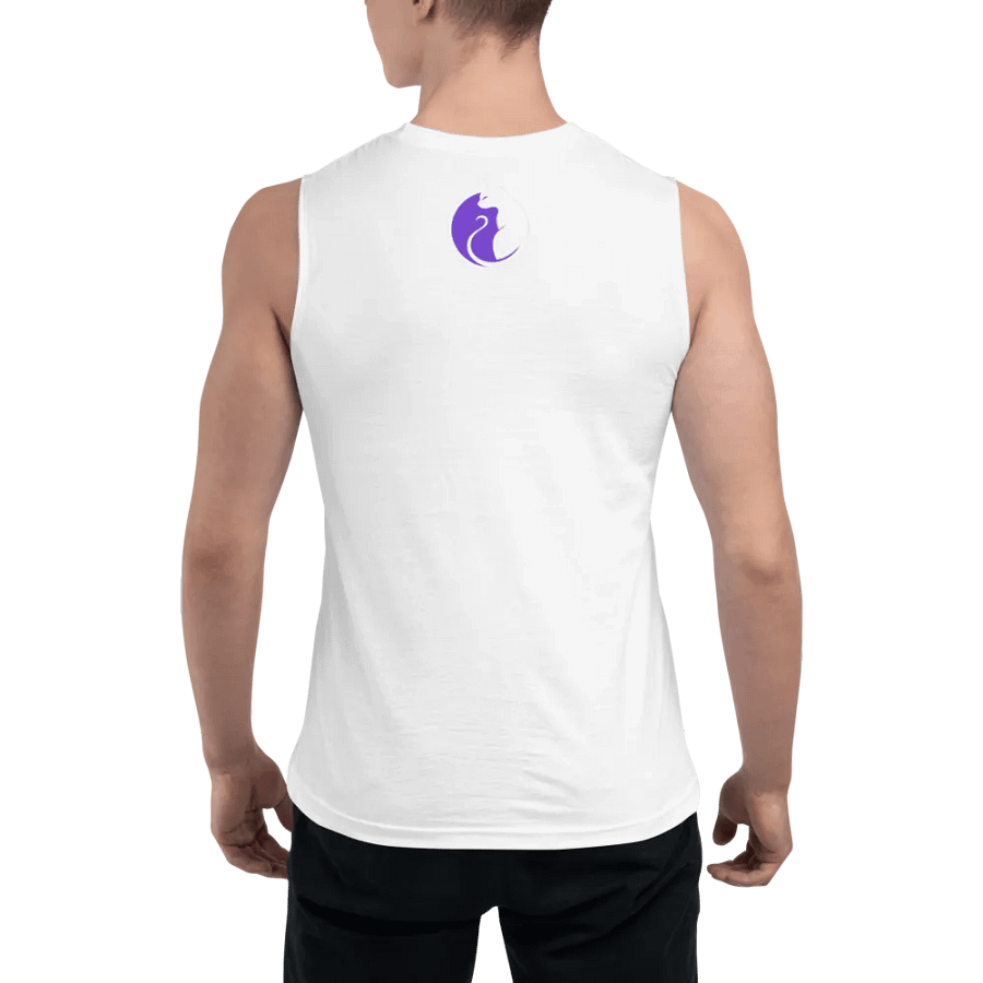 KawaiiKitten Essential Power White Muscle Tank product image (1)