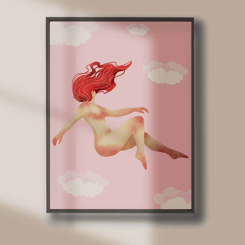 Floating in Pink Preppy Art Print product image (6)