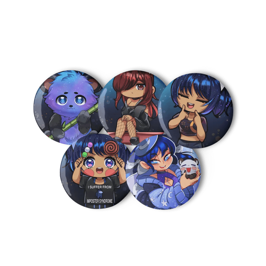 Whimsical Moonlit Friends Pin Button Set product image (7)