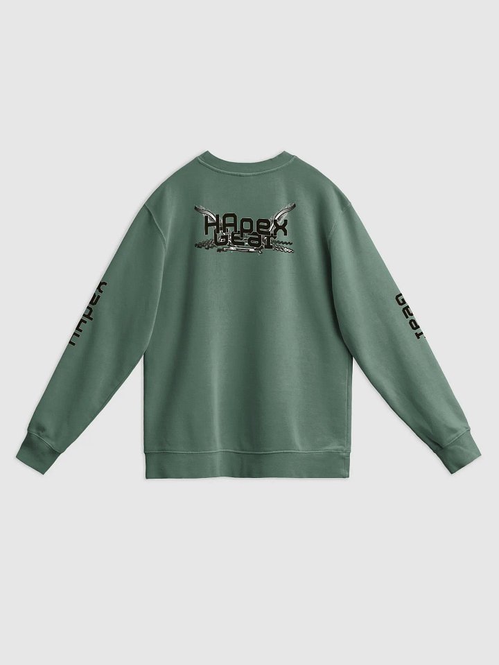 Unisex Midweight Pigment Dyed Sweatshirt - Black HApex Gear White Logo product image (2)