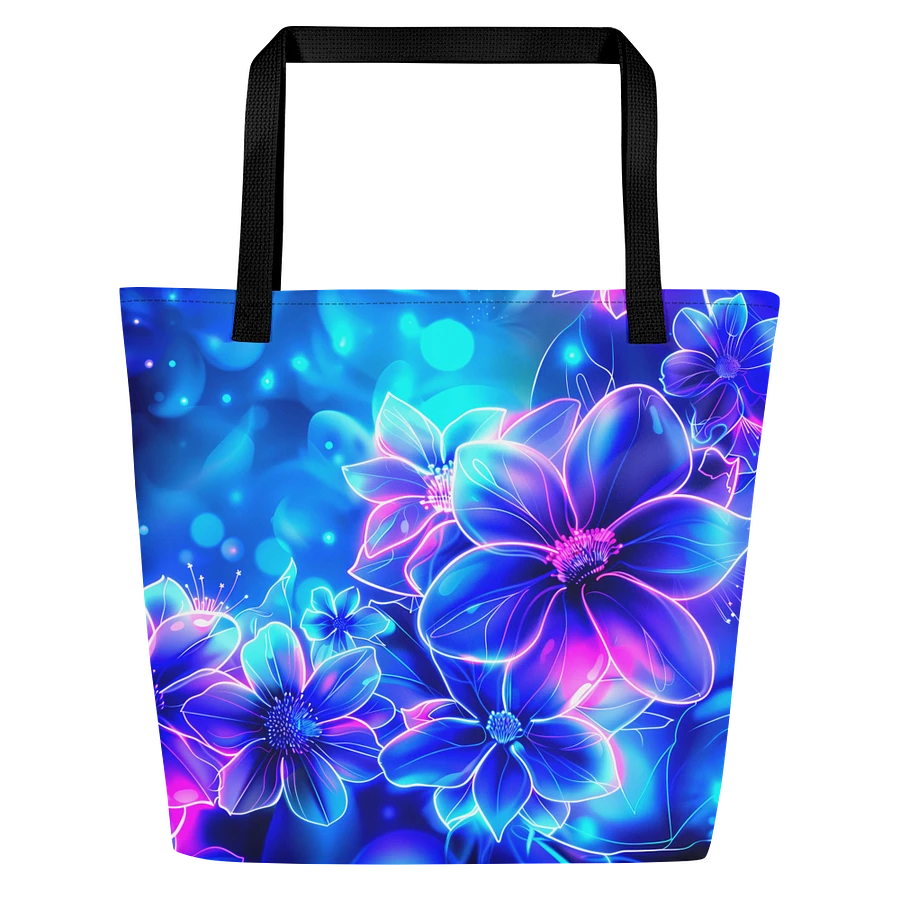 Tote Bag: Unique Stand Out from the Crow Neon Flowers Floral Fashion Design product image (3)