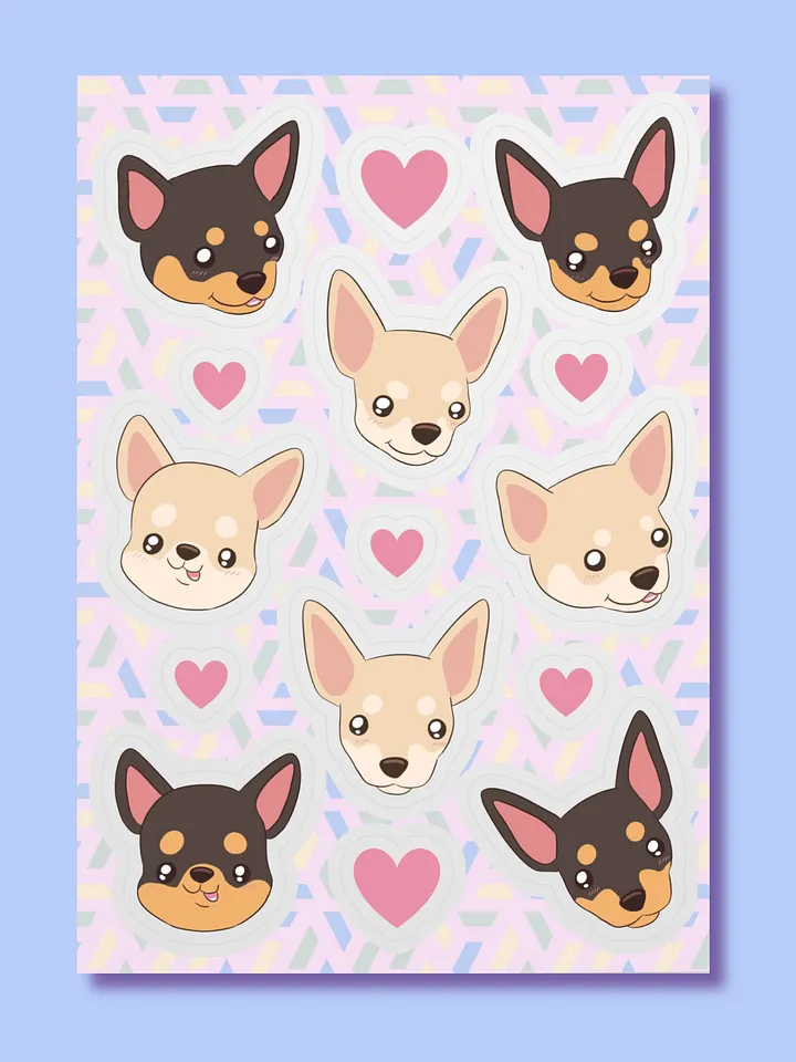 Chihuahua Love Kiss Cut Sticker Sheet product image (1)