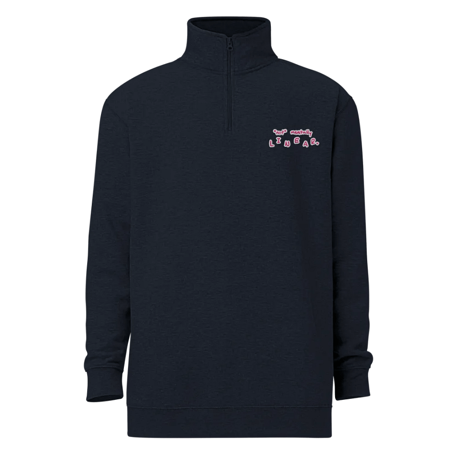 *not* mentally linear. (pink bubble design) embroidered quarter zip product image (12)