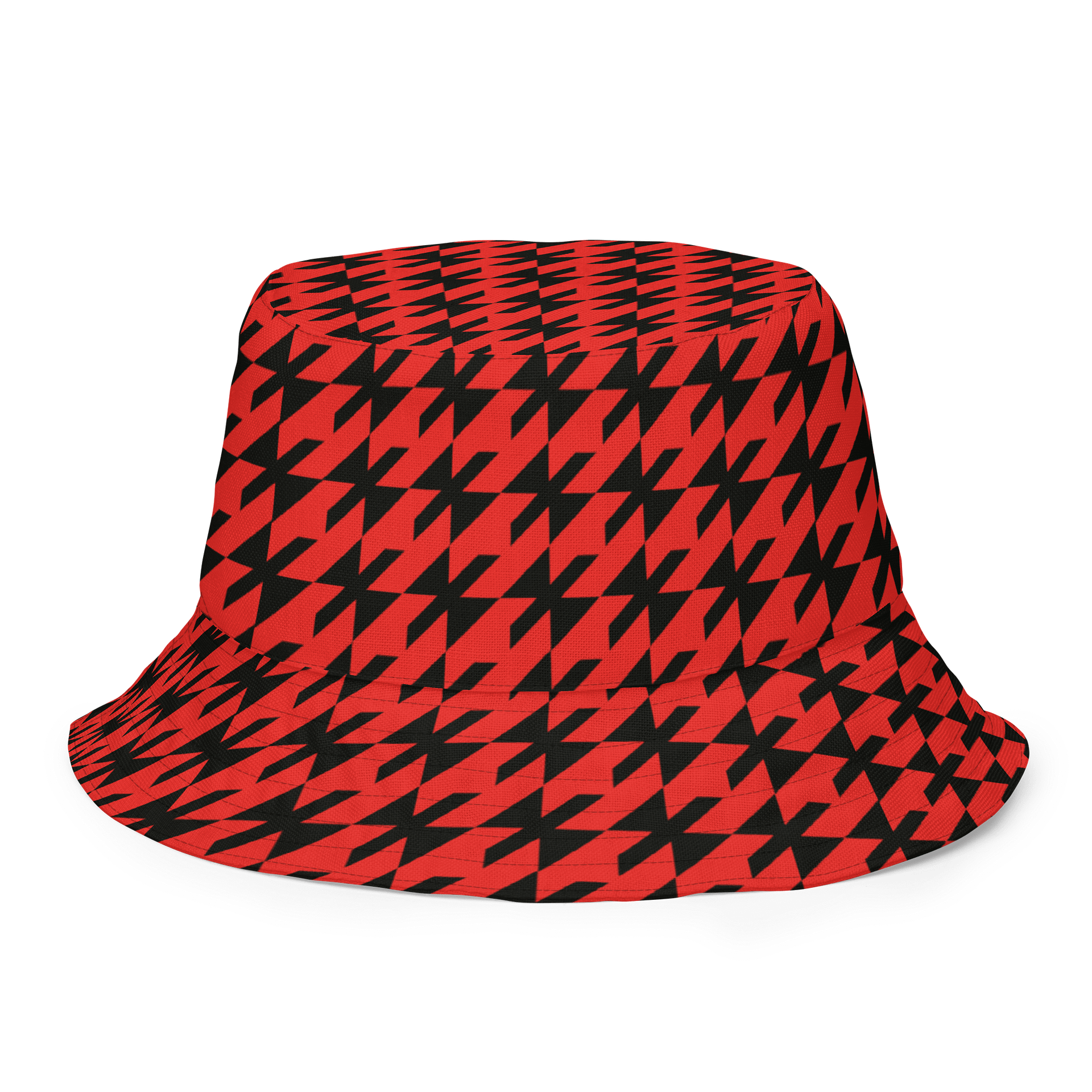 Red and Black Houndstooth Reverie Reversible Bucket Hat product image (8)