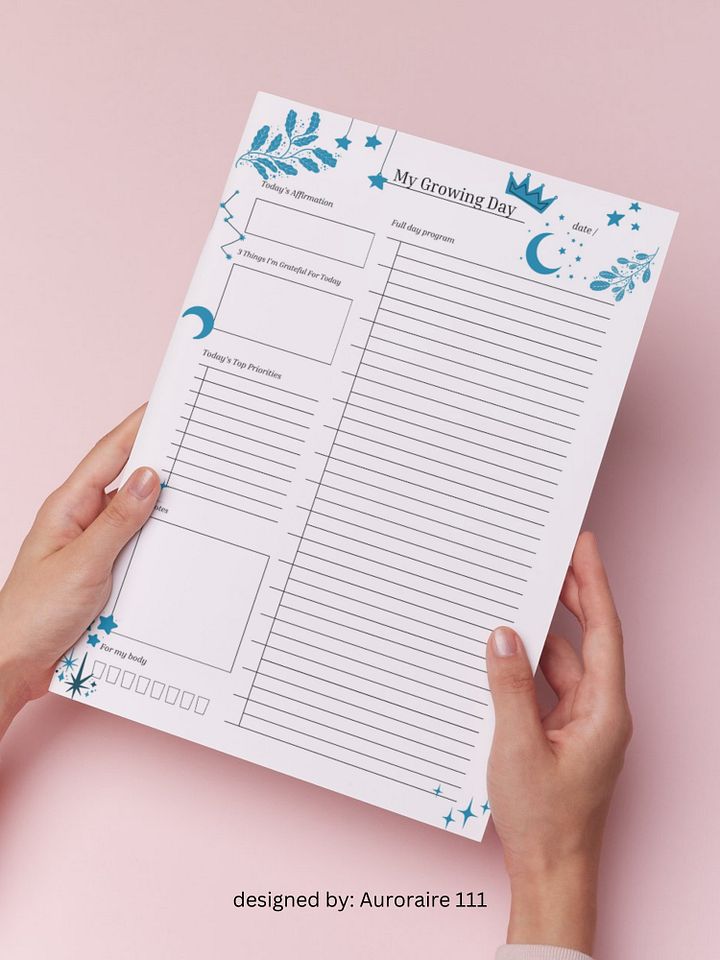 My Growing Day - Printable Daily Planner | Digital Planner Page Download | Multiple Sizes Included product image (1)