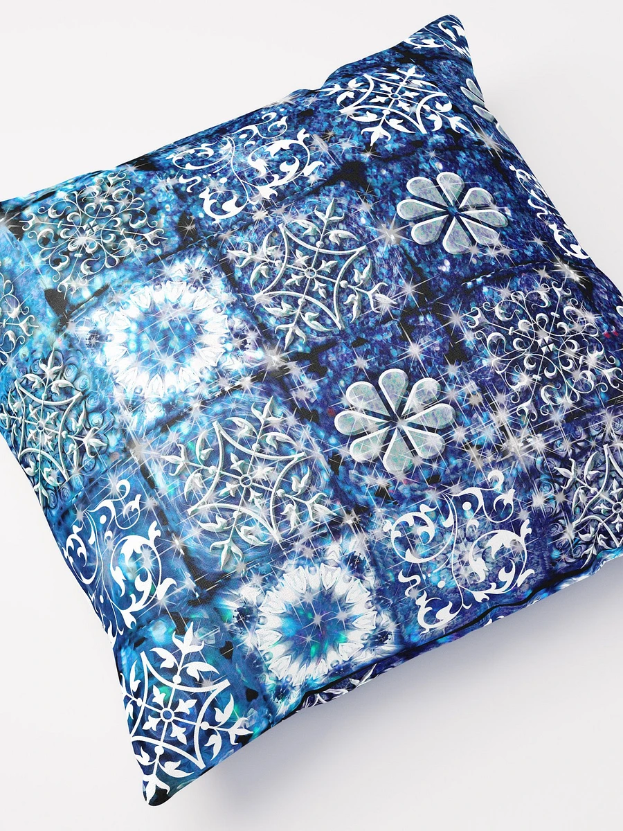 Blue Ice Crystals Motif Throw Pillow product image (8)