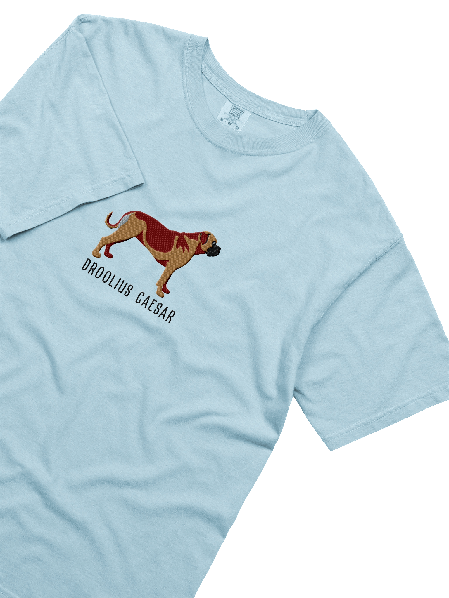 Droolius Caesar T-Shirt(Embroidered) of a Bullmastiff(Tan) product image (55)