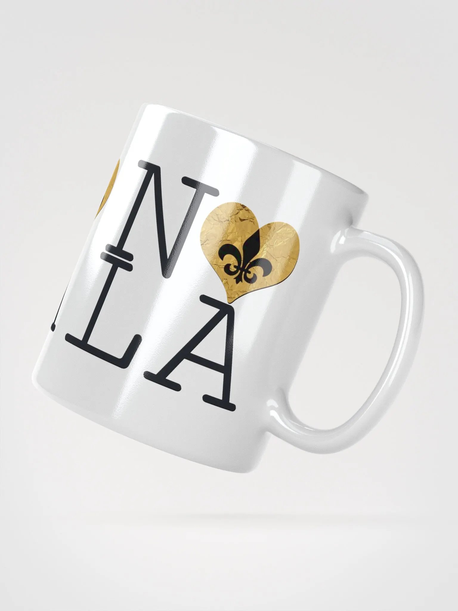 I LOVE NOLA **BIGSHOT MUG** (GOLD WRAP HEART + IMAGE POP) product image (5)