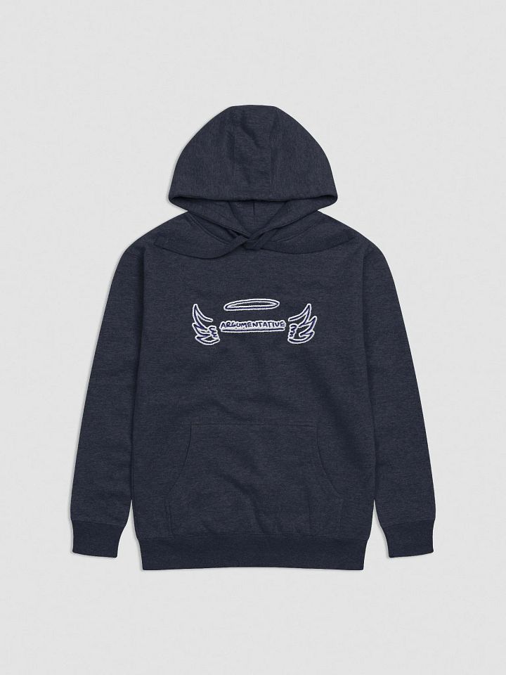 ANGELIC (lg. navy + white bubble design) embroidered heavyweight hoodie product image (1)