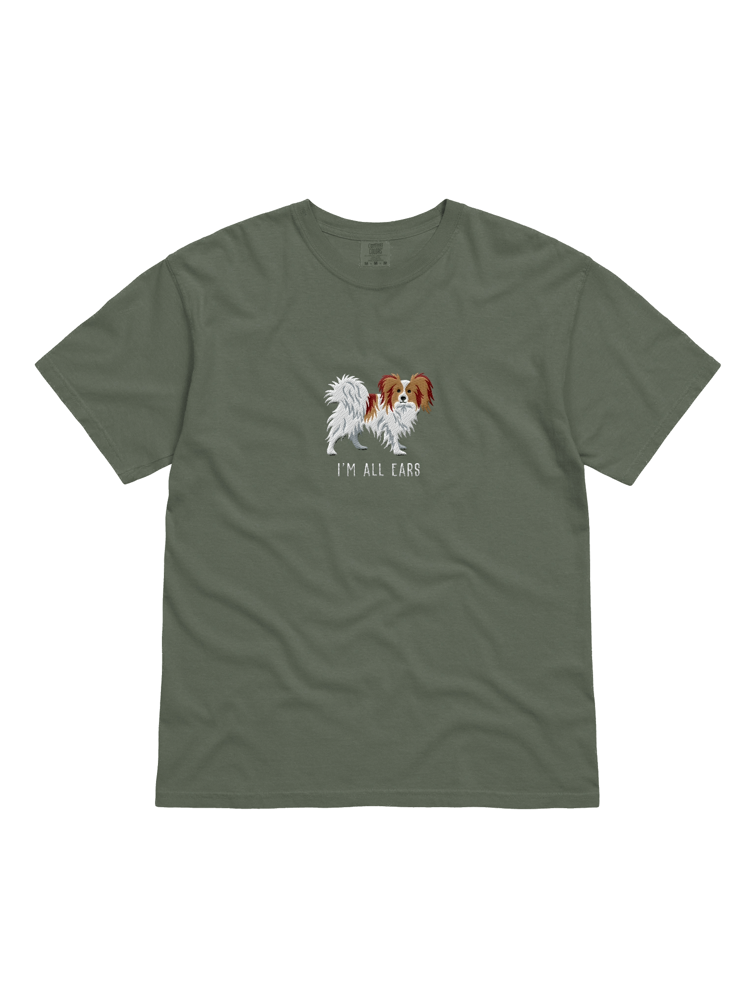 I'm All Ears T-Shirt(Embroidered) of a Papillon(Brown & White) product image (21)