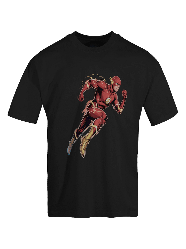 Inferno Trail: The Flash Blazing Pursuit Oversized Faded T-Shirt product image (1)