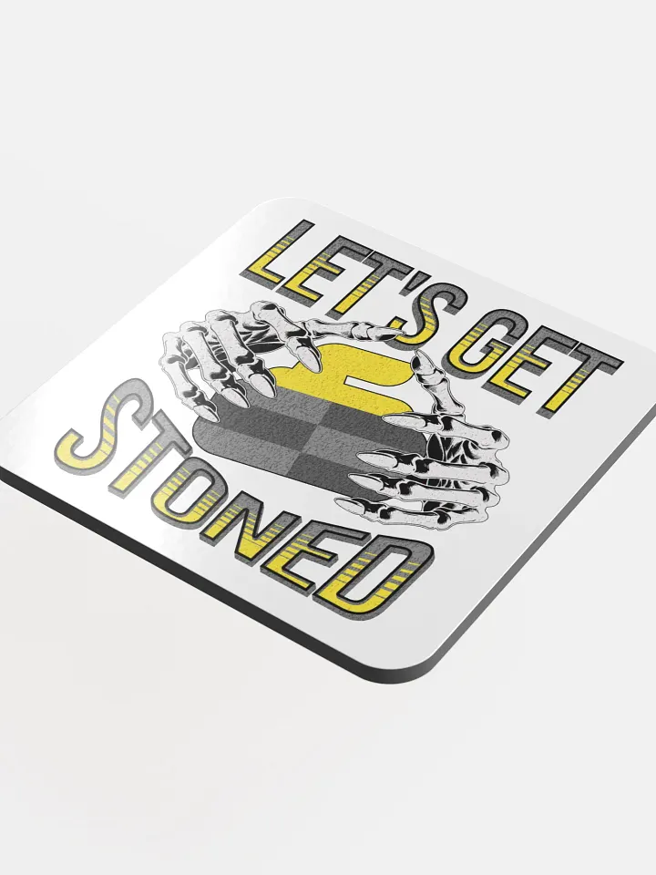Lets Get Stoned Curling Funky Skeleton Coaster product image (1)