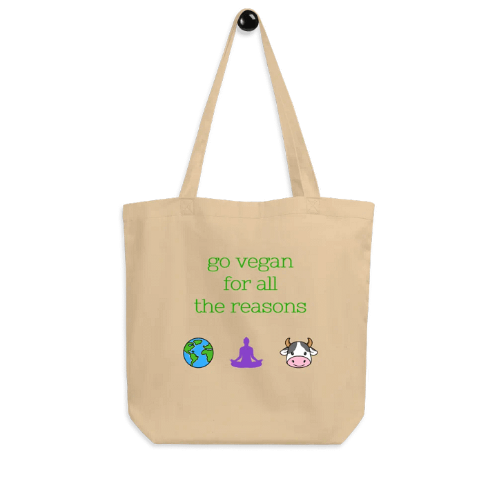 “Go Vegan for all the Reasons” Organic Tote Bag product image (1)