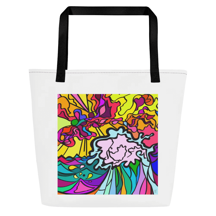 Vibrant Swirls All-Over Tote Bag – Wave at Sunset product image (2)
