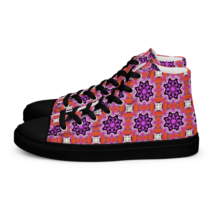 Abstract Foxy Repeating Pattern Ladies Canvas Shoe High Tops product image (1)