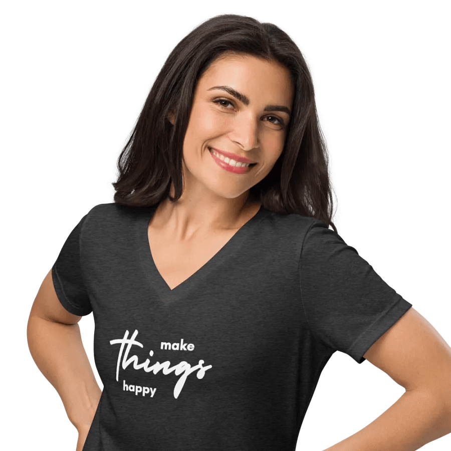 'Make Things Happy' Women's V-Neck Tee product image (4)