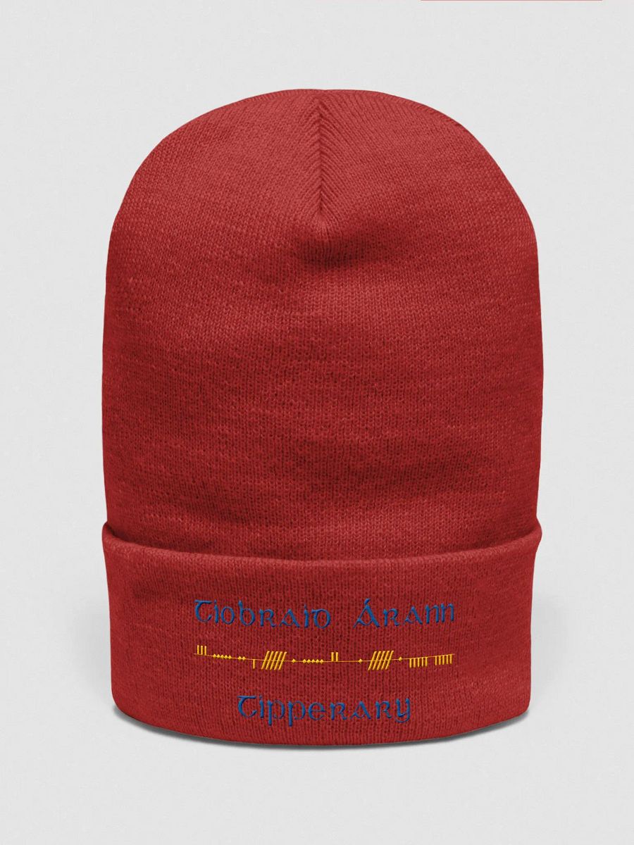Tipperary/Tiobraid Árann Ogham, blue and gold, embroidered Cuffed Beanie product image (26)