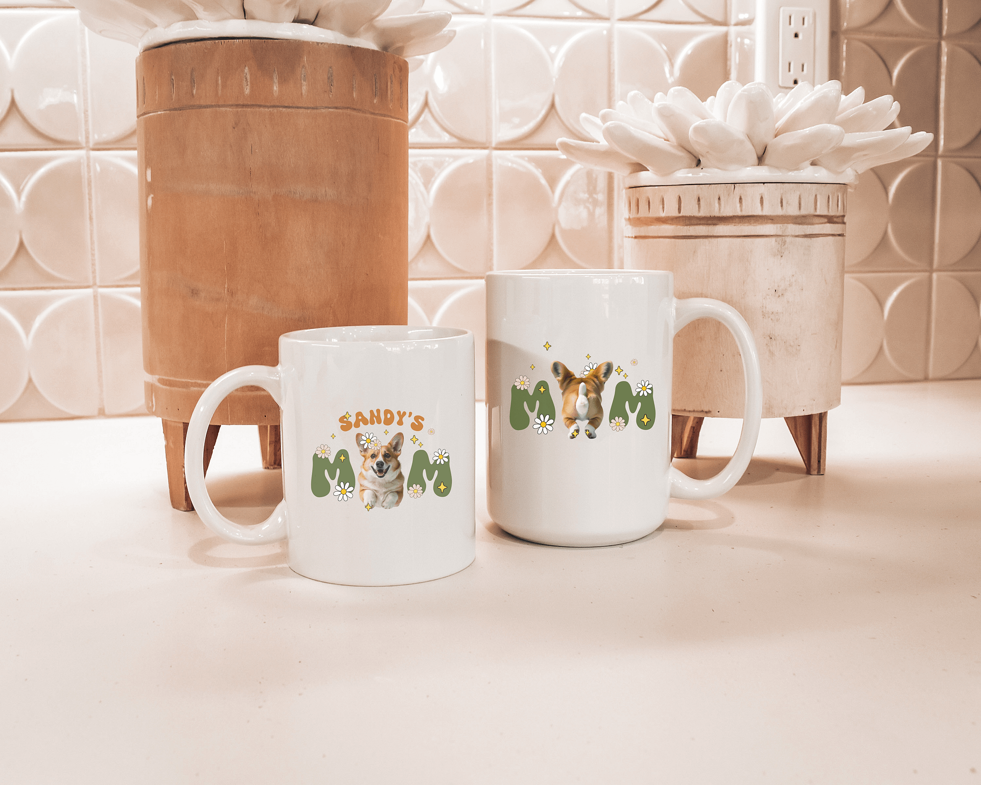 Corgi mom retro white coffee mug product image (5)