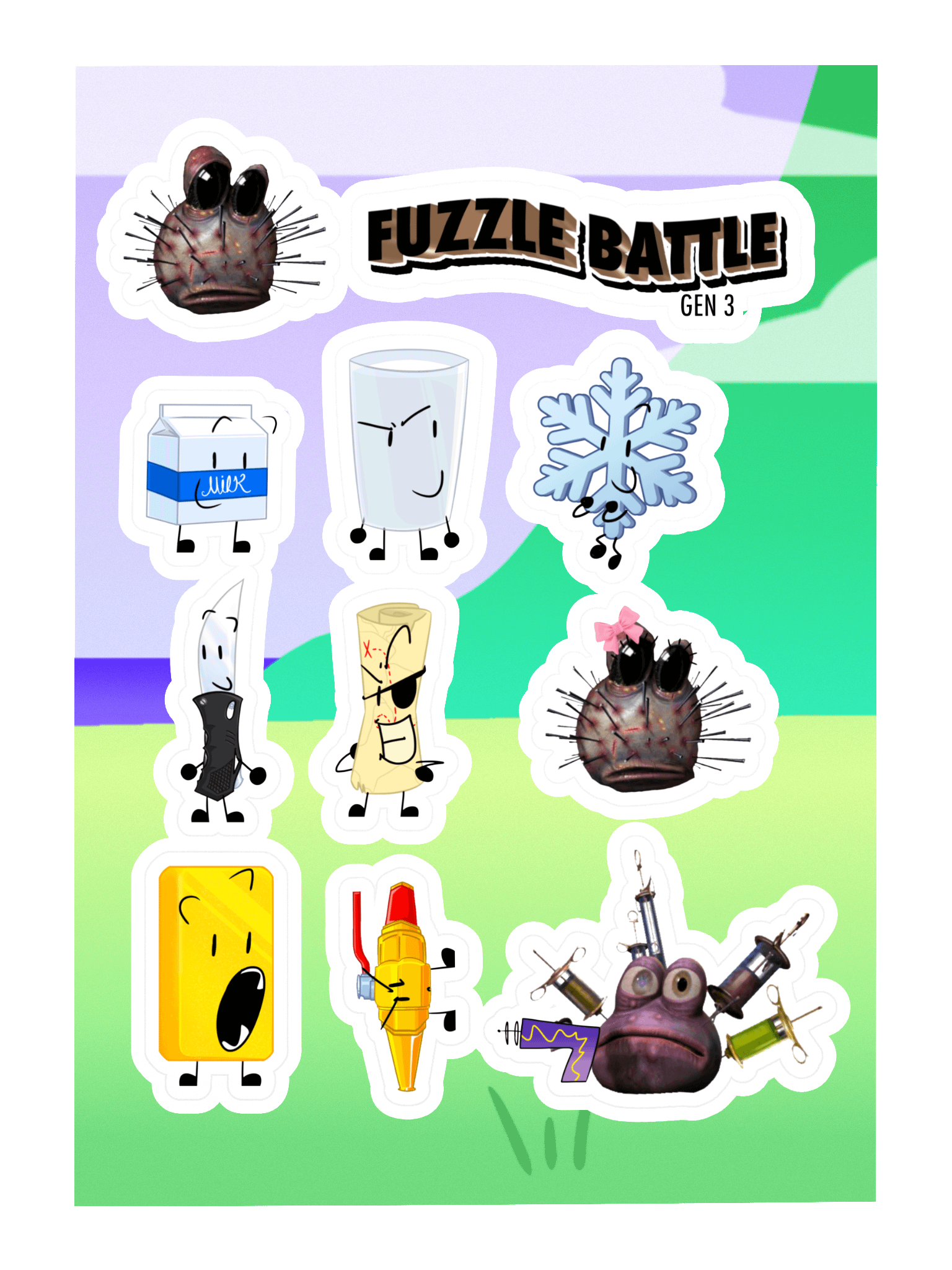 Fuzzle Battle Gen 3 Sticker Sheet product image (3)