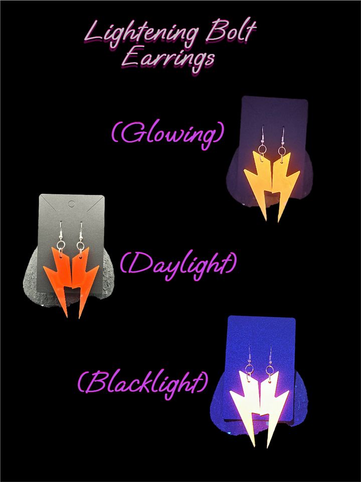 Resin Earrings - Lightening Bolt product image (2)