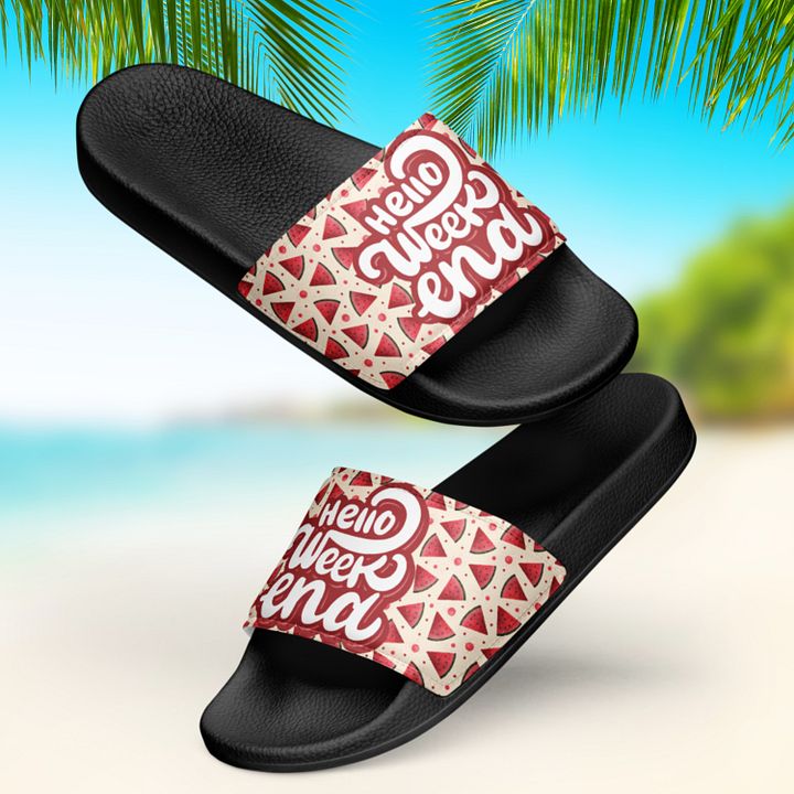 Hello Weekend Watermelon All Over Print Women's Slides product image (1)