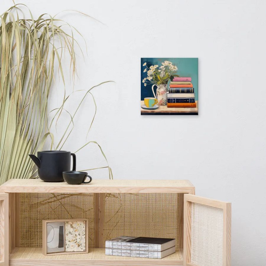 Art2401-30 Books and Tea Still Life - Canvas Print - sm product image (6)