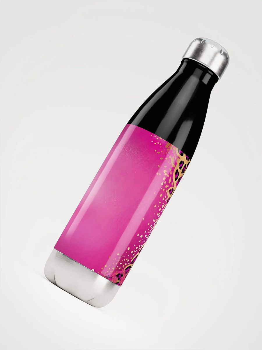 Pink and Gold Leopard Print Water Bottle product image (7)