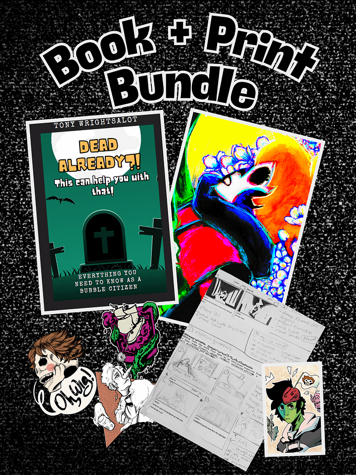 Ghost Friends Dead Already Book and Print Bundle product image (1)