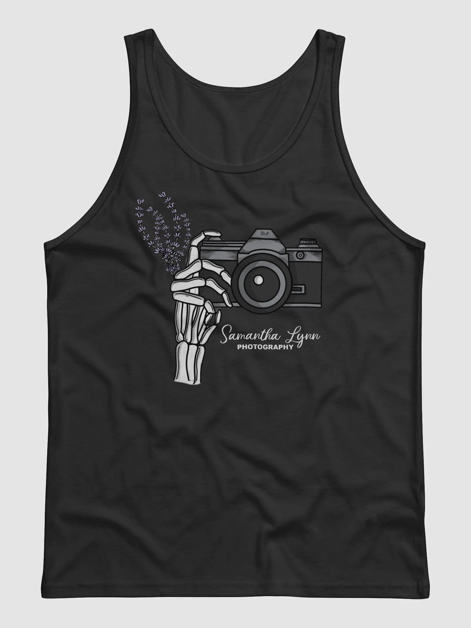 Samantha Lynn Photography - Skeleton Hand with Lavender - White Text - Tank Top product image (1)