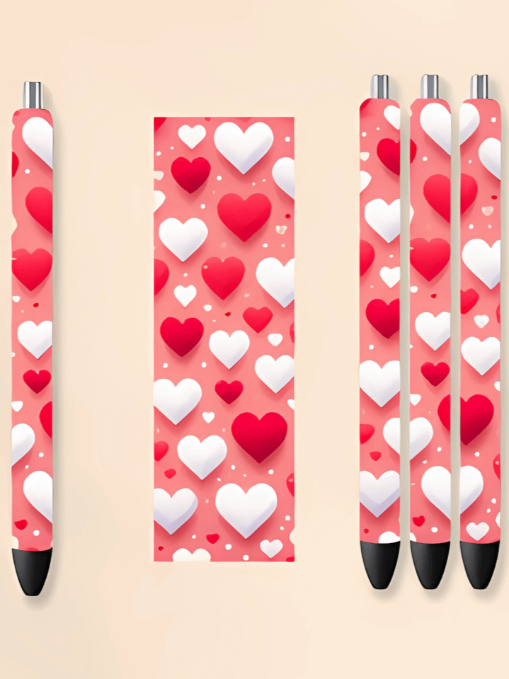 Love Hearts Pen Wrap PNG – Valentine’s Sublimation Design – Ideal for Custom Pen Creations – 300 DPI Quality – Instant Digital File Download product image (1)