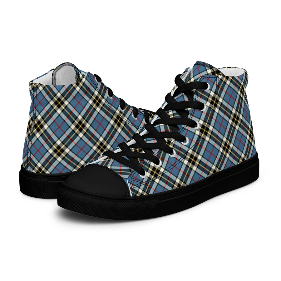 Thompson Blue Tartan Men's High Top Shoes product image (8)