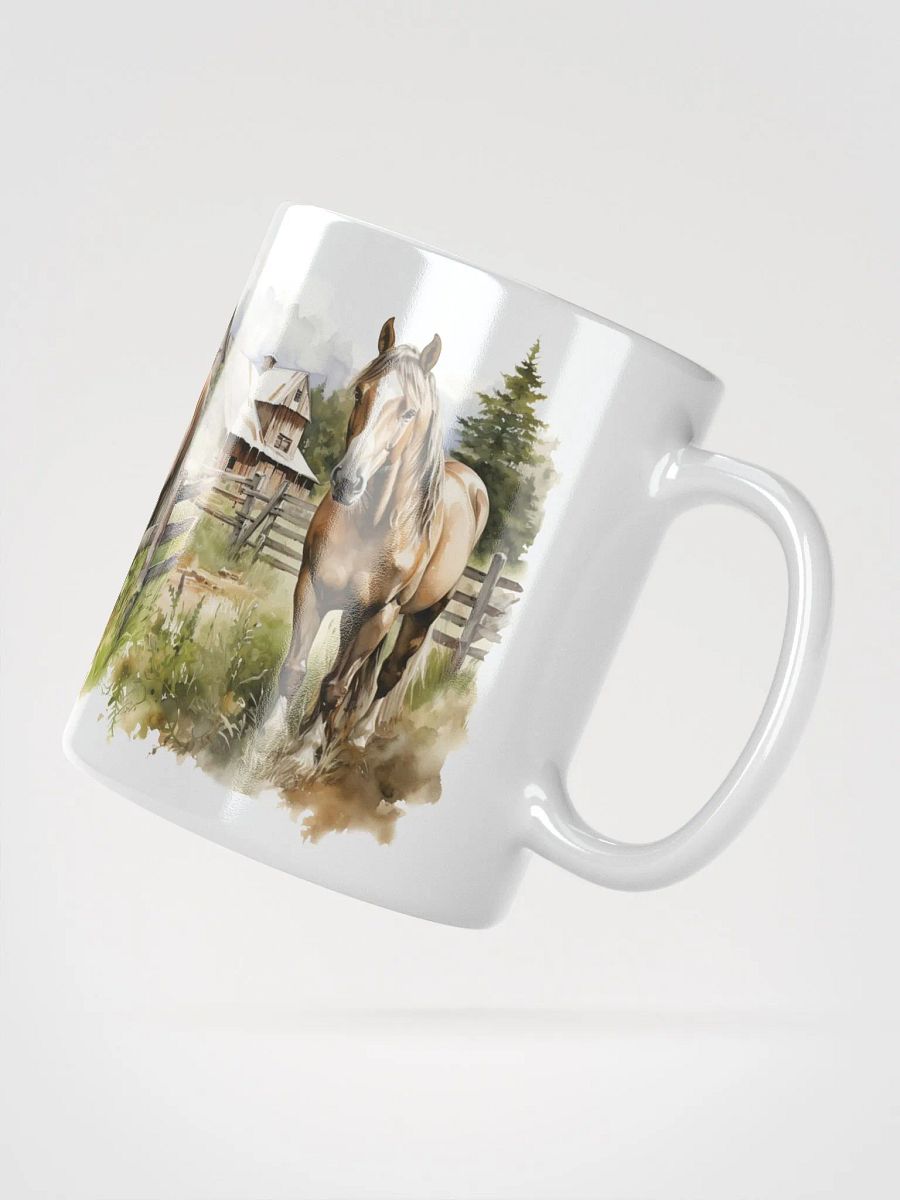 Rustic Farm Horses White Glossy Mug product image (5)