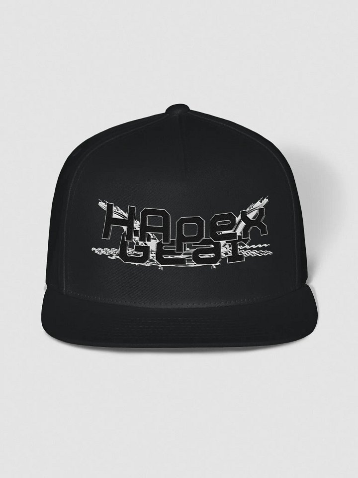 Flat Snapback Cap - Embroidered - Black HApex Gear Black Logo product image (1)