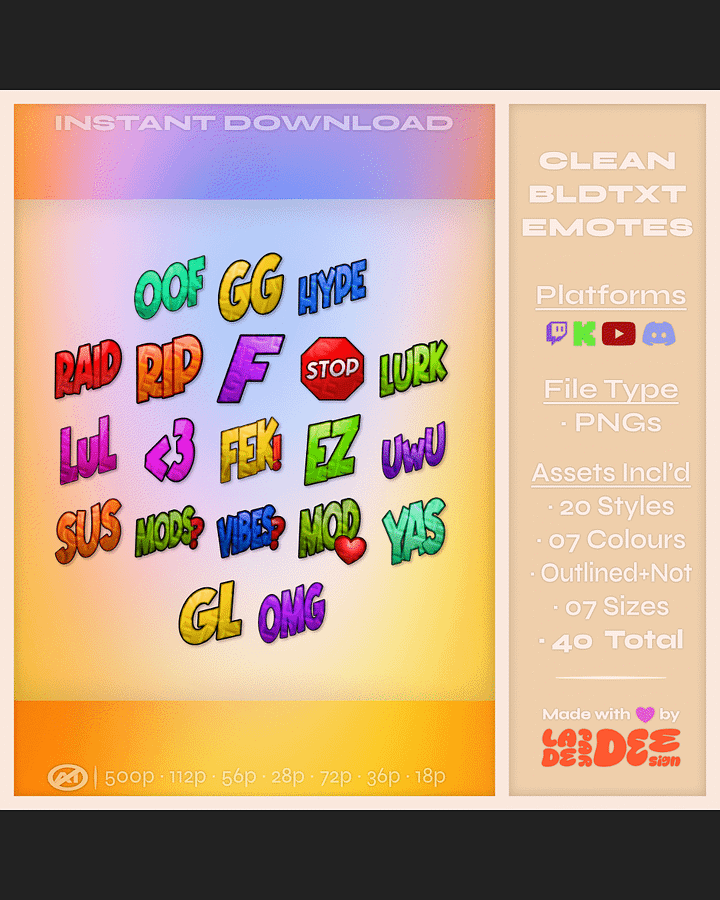 Clean BLD TXT Emotes product image (1)