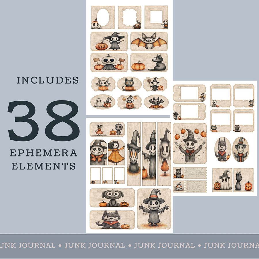 Spooky Halloween - Printable Ephemera Set 1 V7 product image (2)