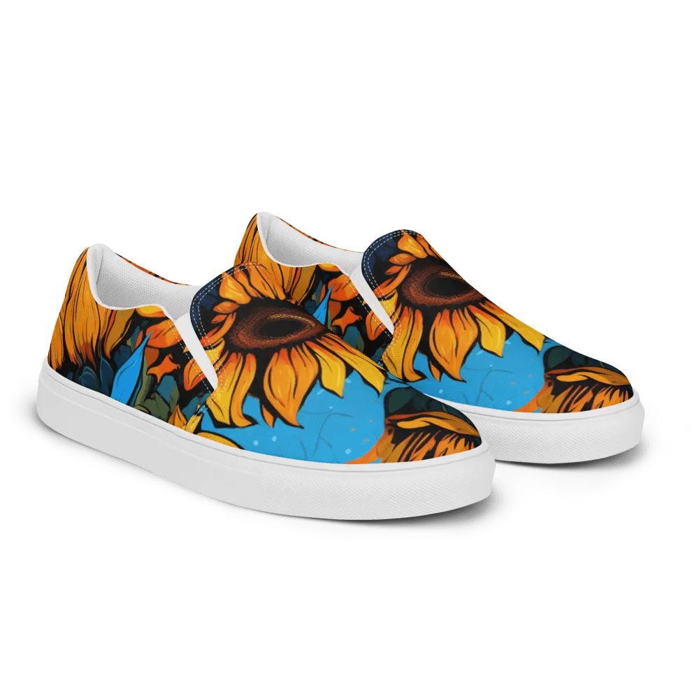 WaterColored Sunflower Slip-Ons product image (10)