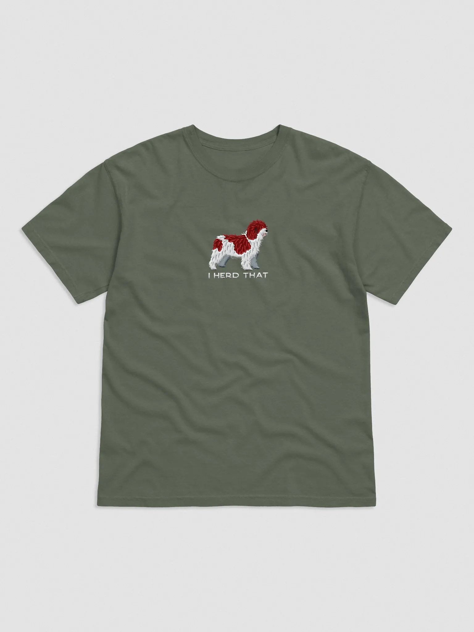 I Herd That T-Shirt(Embroidered) of a Spanish Water Dog(Chocolate & White) product image (4)