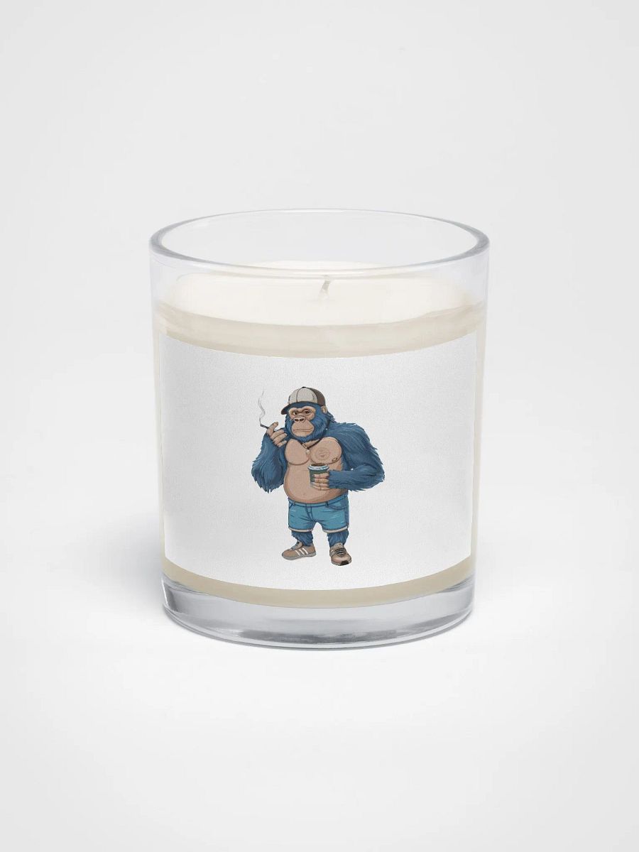 Blue Gorilla Soy Wax Candle In A Clear Glass Jar product image (1)