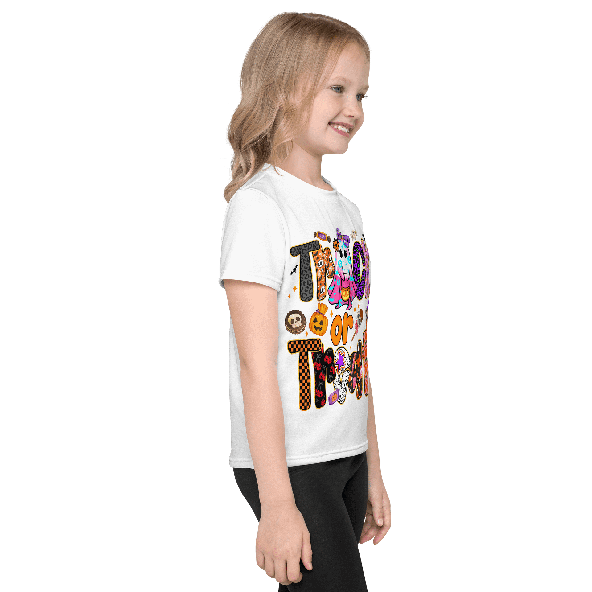 Kids Crew Neck T-Shirt Trick or Treat Graphic product image (4)