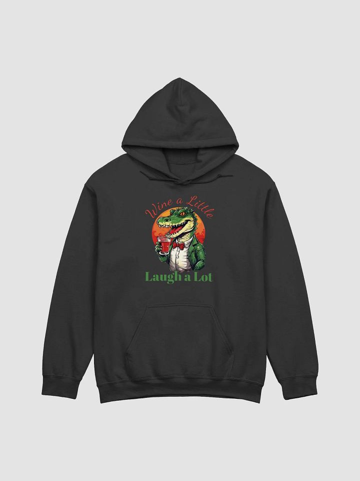 Wine a Little, Laugh a Lot - Unique Funny Crocodile Gildan Classic Hoodie for Wine Lovers product image (1)