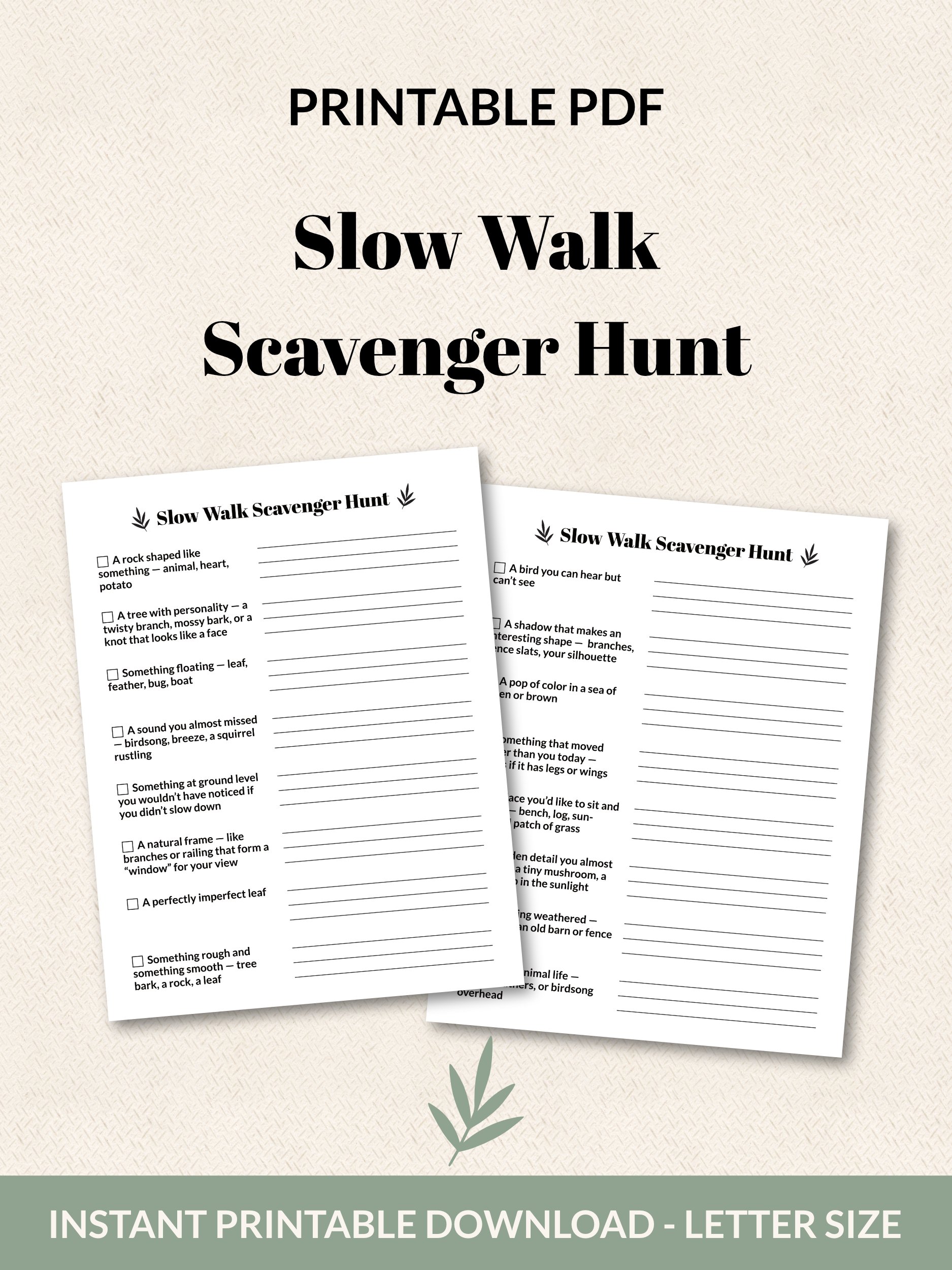 Printable Slow Walk Scavenger Hunt product image (2)