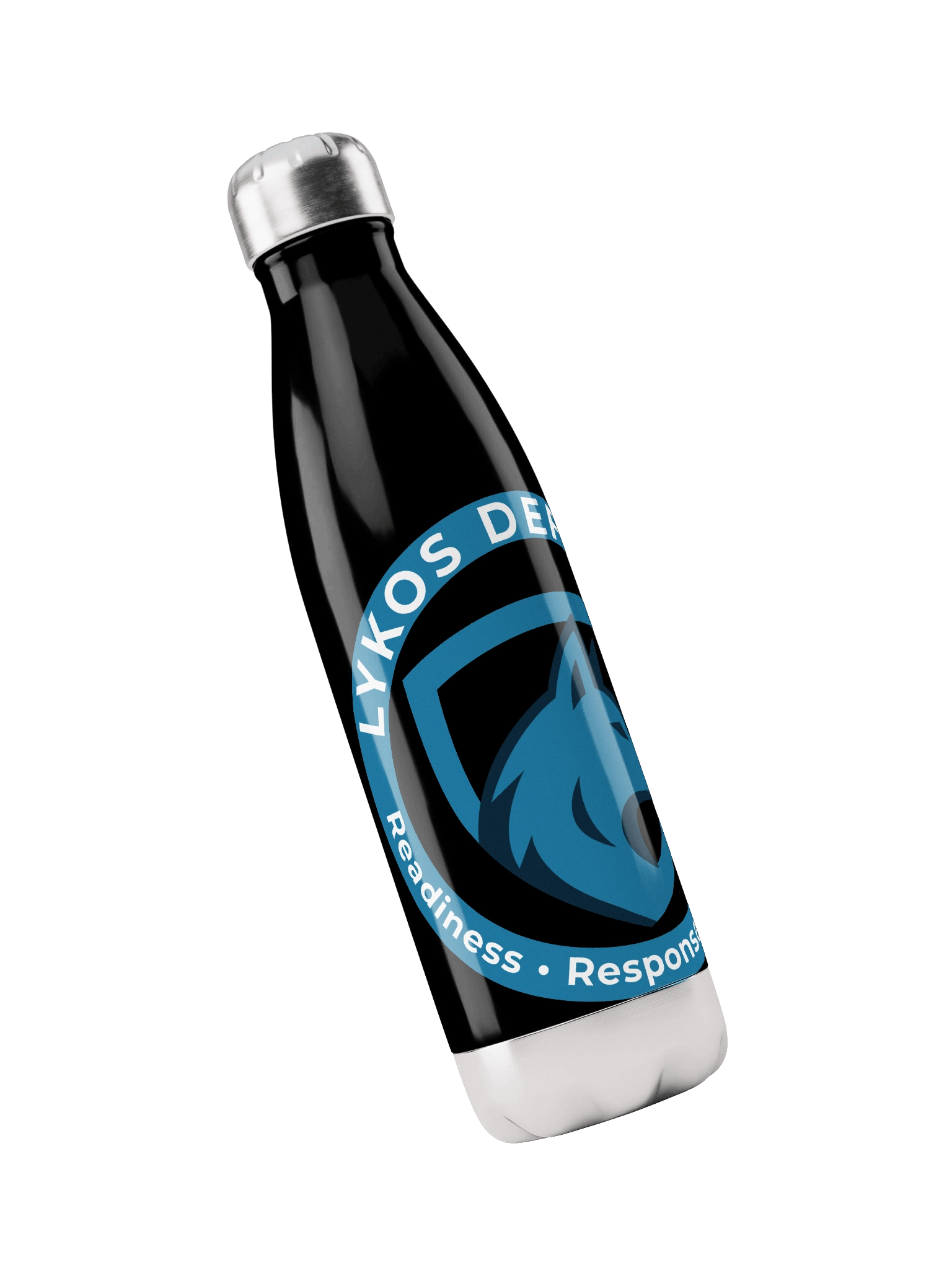 Lykos Defence Wolf Logo Stainless Steel Water Bottle product image (3)