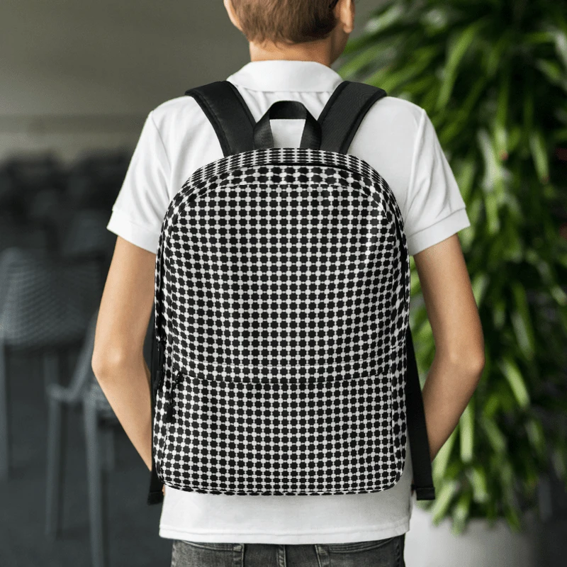 Abstract Black and White Chain Back Pack product image (20)
