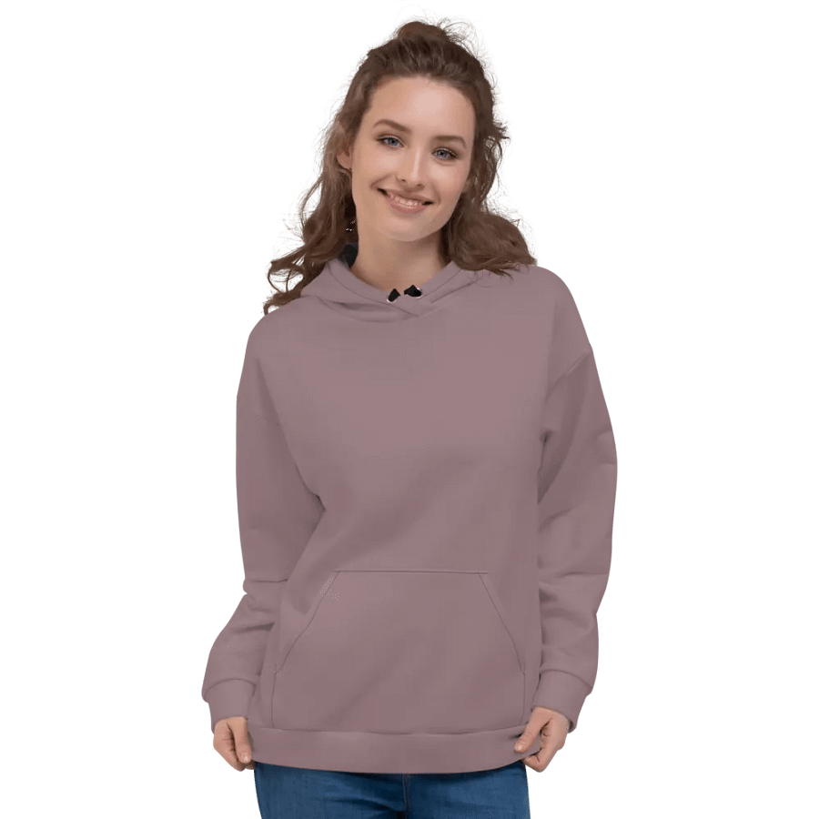 Plain Cool Purplish Brown Soft Summer Unisex Recycled Polyester Heavyweight Premium Hoodie by Treasure Pie product image (4)