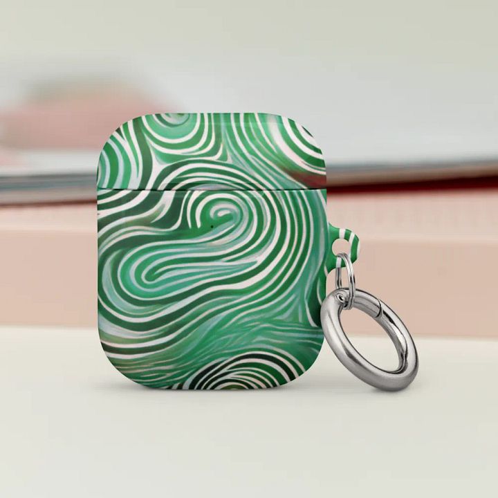 Funky Cool Green Liquid Tie-Dye Airpods Case product image (2)