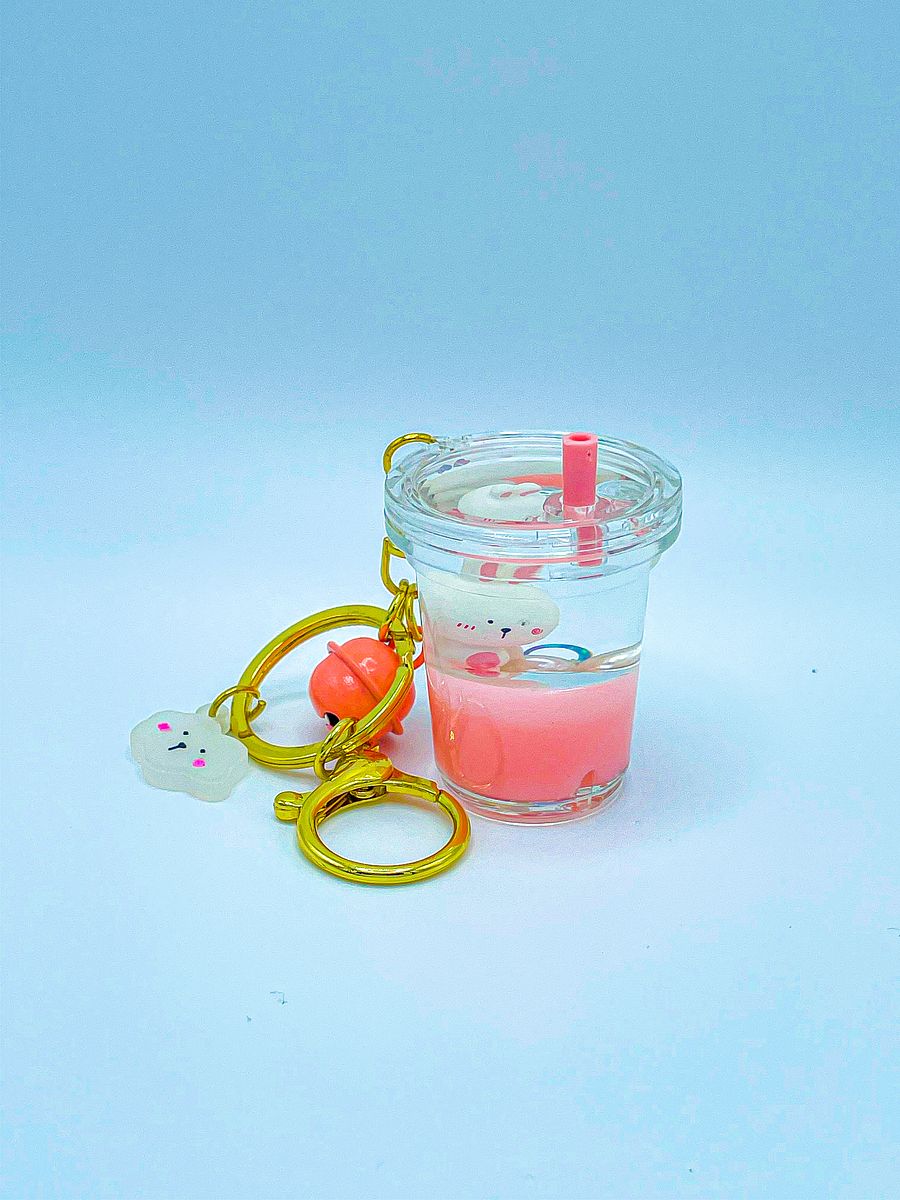 Pink Milk Tea Bunny Keychain / Bag Clip product image (3)