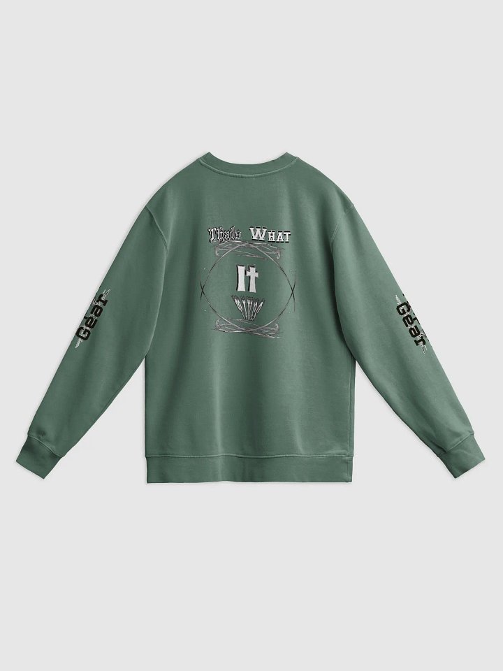That's What It Takes - Unisex Midweight Pigment Dyed Sweatshirt - Black HApex Gear Black Logo product image (2)