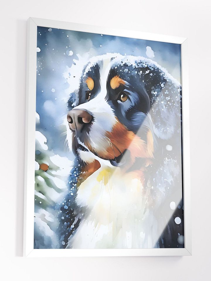 "ELEGANT CHRISTMAS BERNESE" / FRAMED HIGH-QUALITY MATTE POSTER / 18" X 24" product image (2)