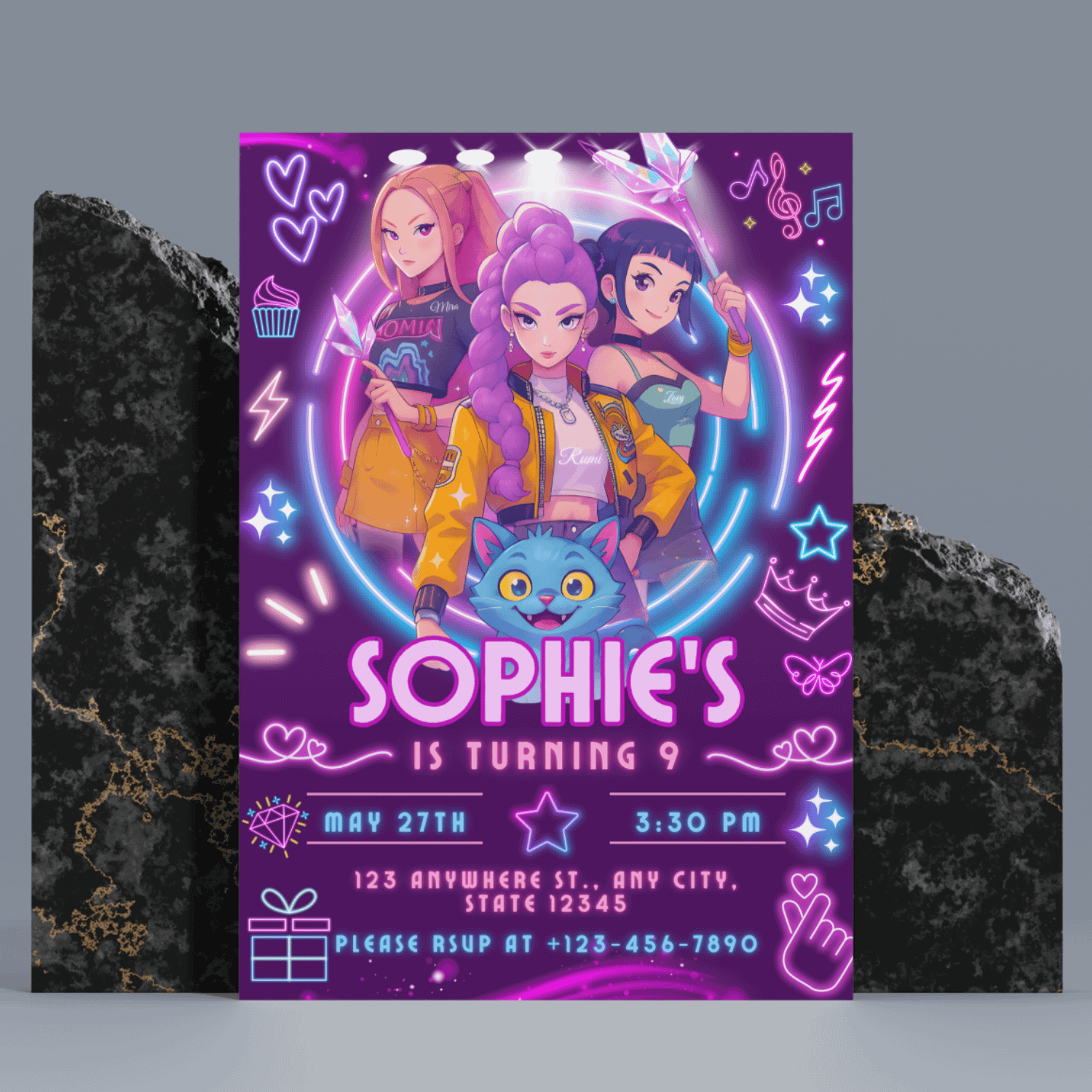 K-Pop Demon Hunters Birthday Invitation – Editable Canva Template product image (9)