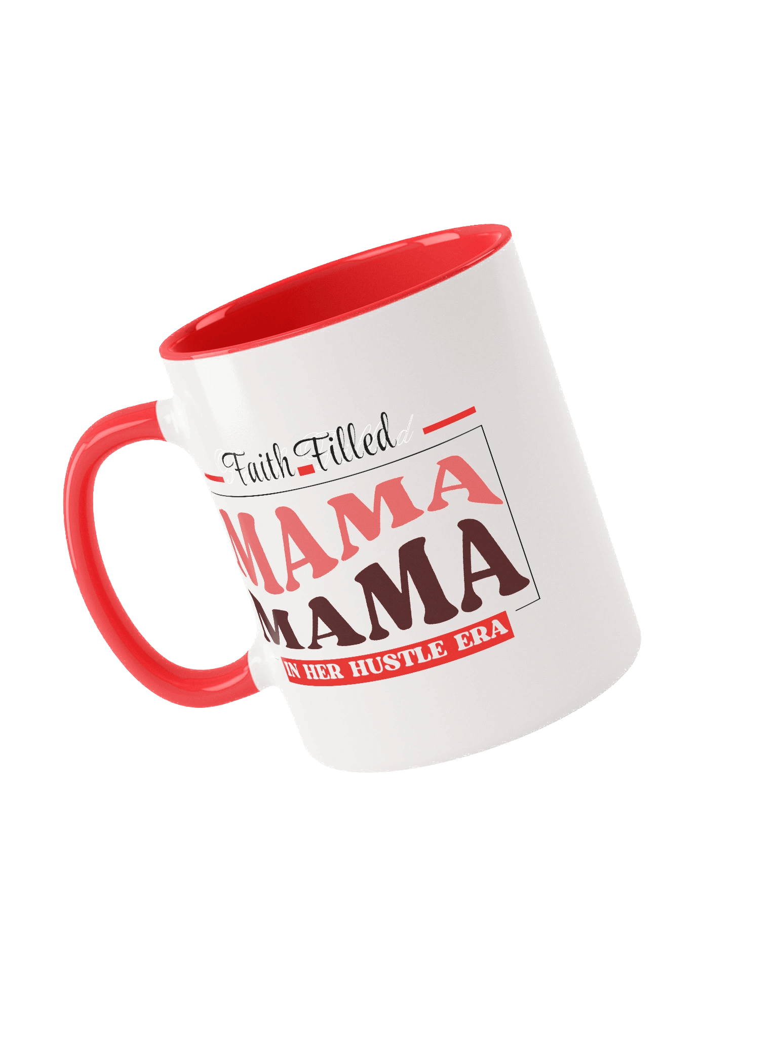 Faith Filled Mama In Her Hustle Era | Double-tone Ceramic Mug | Faith Gift for Believers product image (3)
